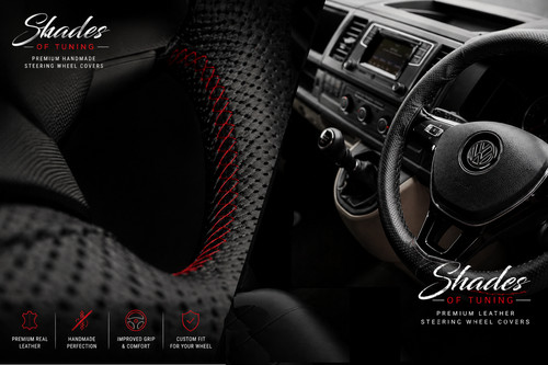 Leather steering wheel cover - leather,